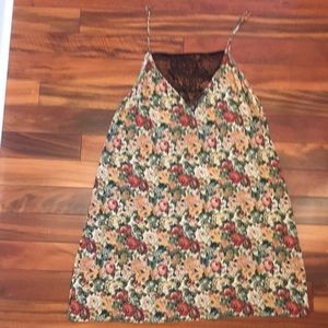 Zara Woman Floral Spaghetti Strap Dress